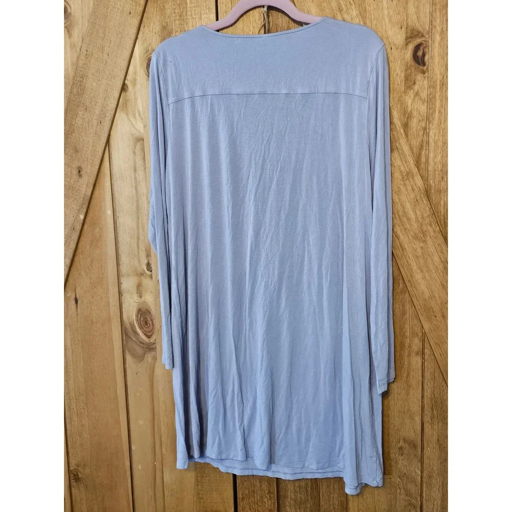 Soma Nightgown Women L Purple Cool Nights Long Sleeve Sleep Dress 570353635 #759